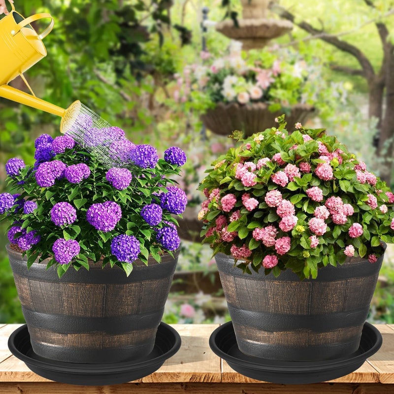 Grjoprt 2 Pack of 19 inch Plant Saucer, 2.4" Depth Large Plant Saucer, Heavy Sturdy Plant Drainage Tray for Indoors, Bird Bath Bowls, Sturdy 18 inch Plastic Pot Tray for Planter 15-19"(Black) - Image 4